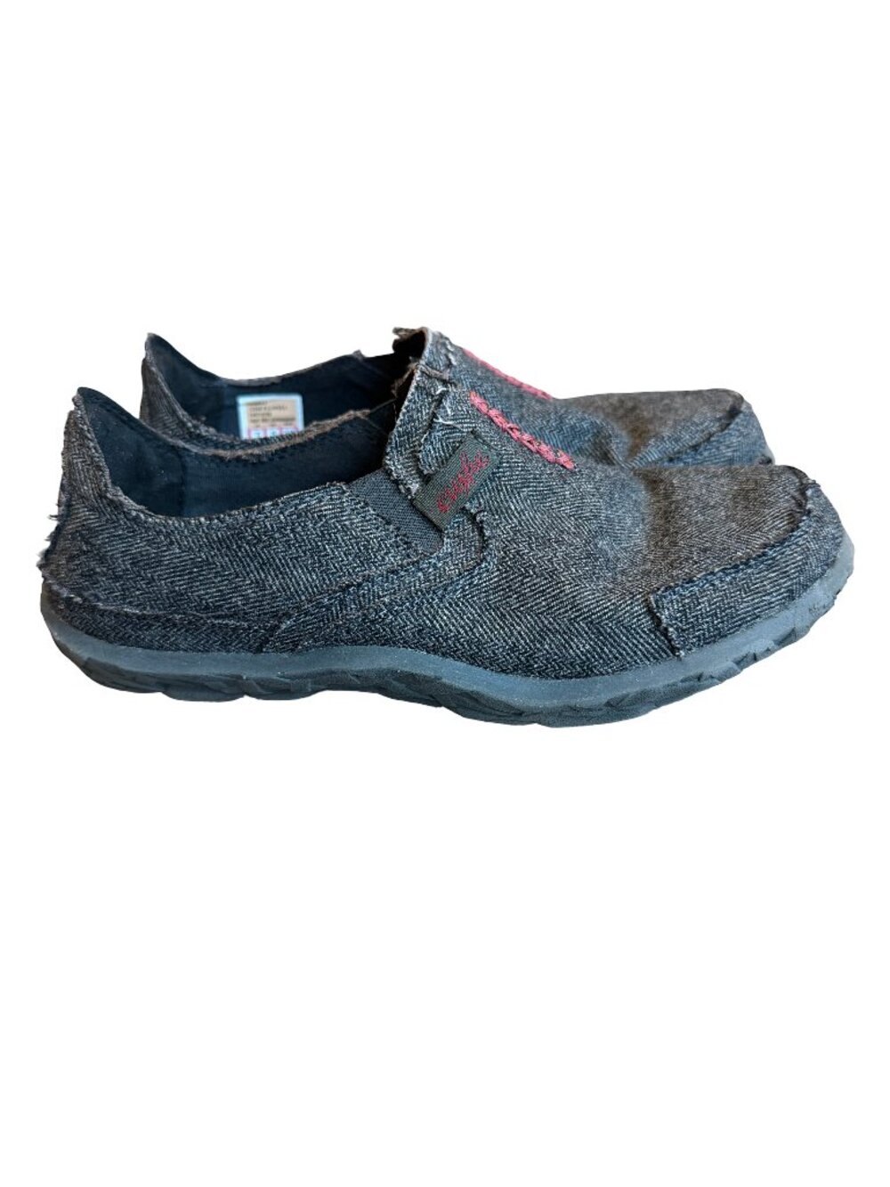 Cushe Slipper II Grey Herringbone Canvas Slip On Loafer Moccasin Size 7 Women's